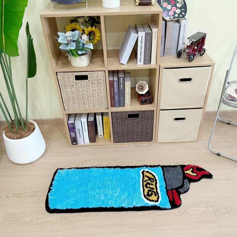 Blue Lighter-Shaped Rug