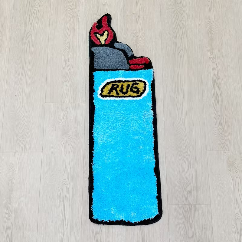 Blue Lighter-Shaped Rug