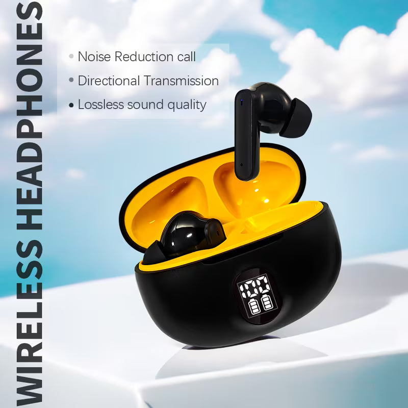 Wireless Earbuds with a Built-In Microphone