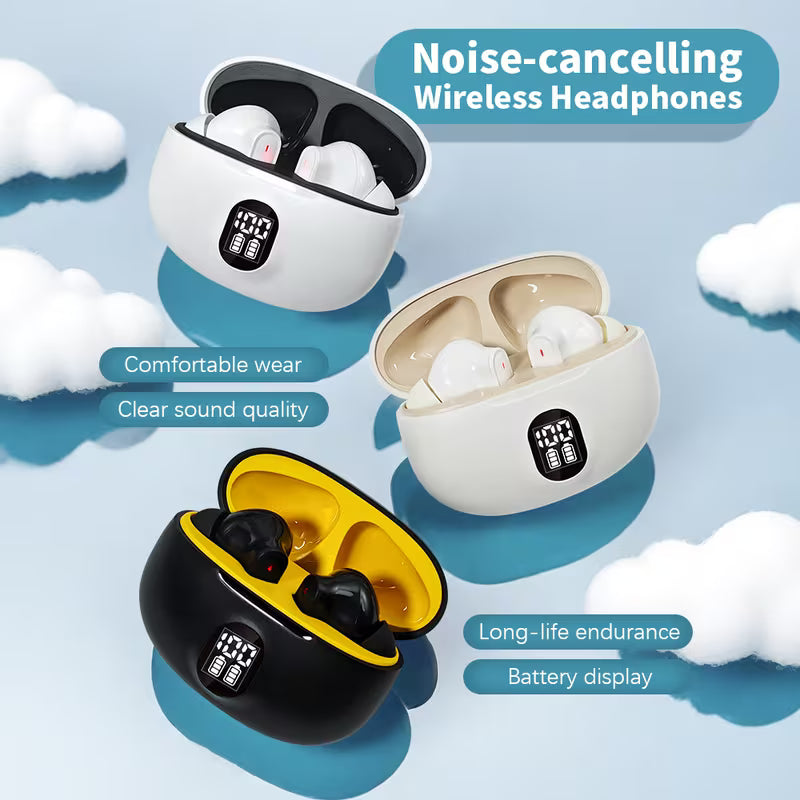 Wireless Earbuds with a Built-In Microphone