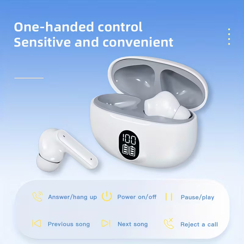 Wireless Earbuds with a Built-In Microphone