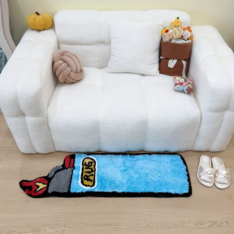 Blue Lighter-Shaped Rug